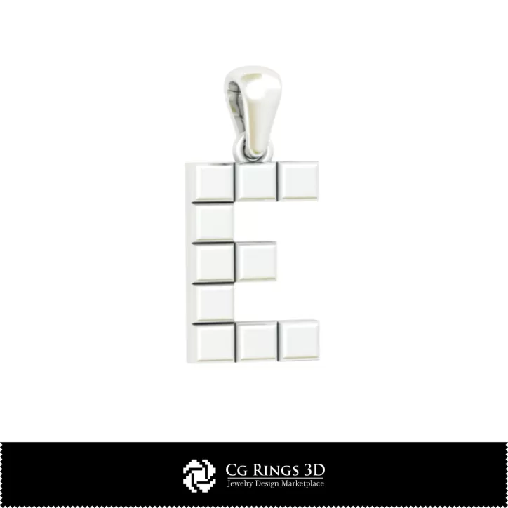 Pendentif 3D CAO avec la lettre E