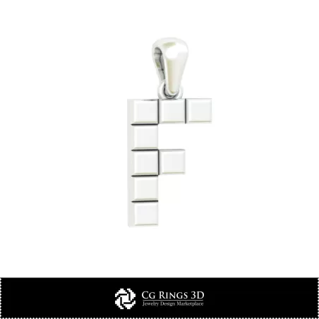 Pendentif 3D CAO avec lettre F