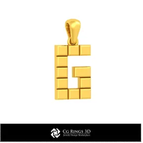 3D CAD Pendant With Letter G Home,  Jewelry 3D CAD, Pendants 3D CAD , 3D Letter Pendants