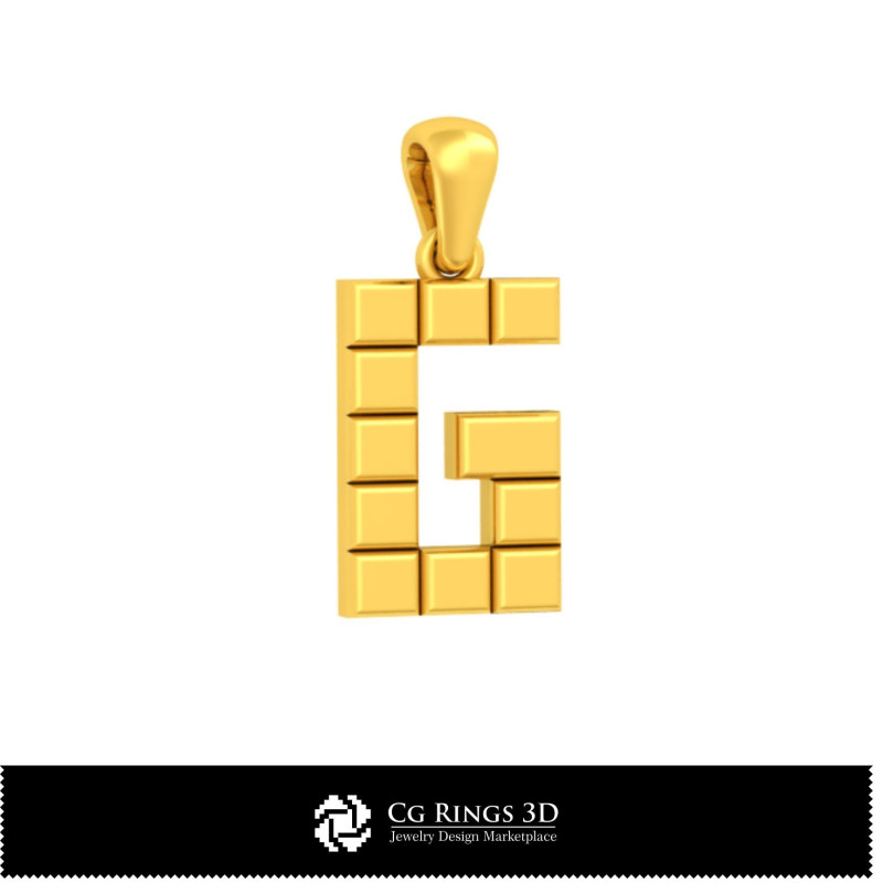 3D CAD Pendant With Letter G