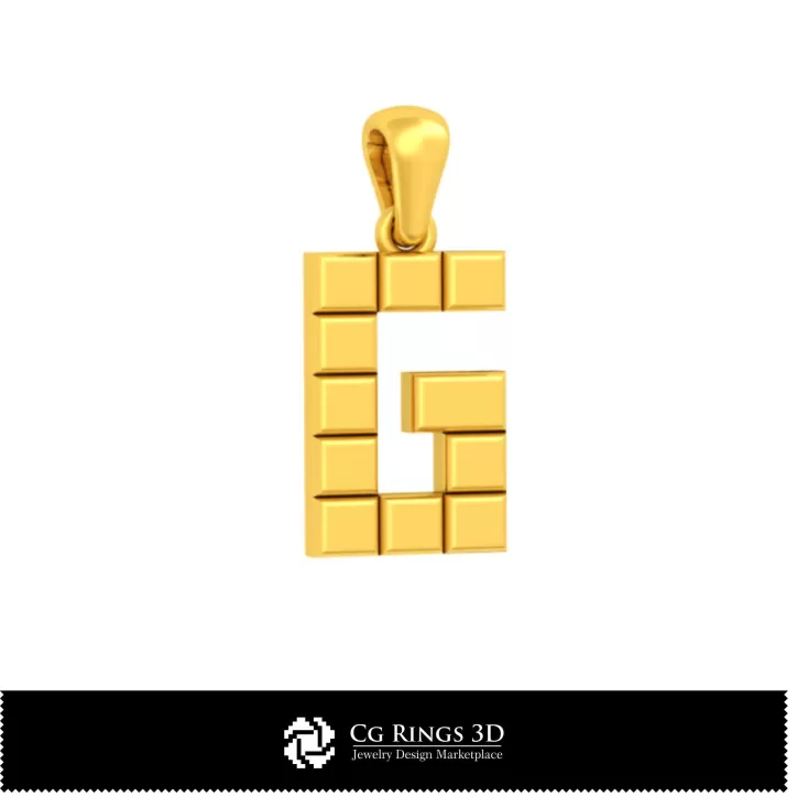 Ciondolo 3D CAD con lettera G