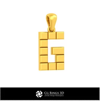 3D CAD Pendant With Letter G Home, Jewelry 3D CAD, Pendants 3D CAD , 3D Letter Pendants