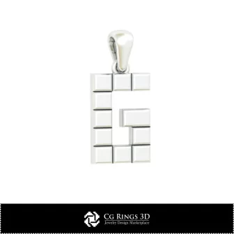 3D CAD Pendant With Letter G Home, Bijoux 3D CAO, Pendentifs 3D CAO, Pendentifs Lettre 3D