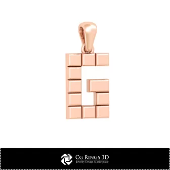 3D CAD Pendant With Letter G Home, Bijoux 3D CAO, Pendentifs 3D CAO, Pendentifs Lettre 3D