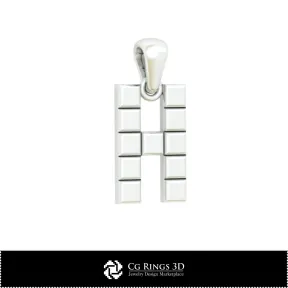 Pendente 3D CAD con lettera H