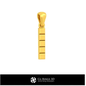 3D-CAD-Anhänger mit Buchstabe I Home, Schmuck 3D-CAD, Anhänger 3D-CAD, 3D-Buchstaben-Anhänger