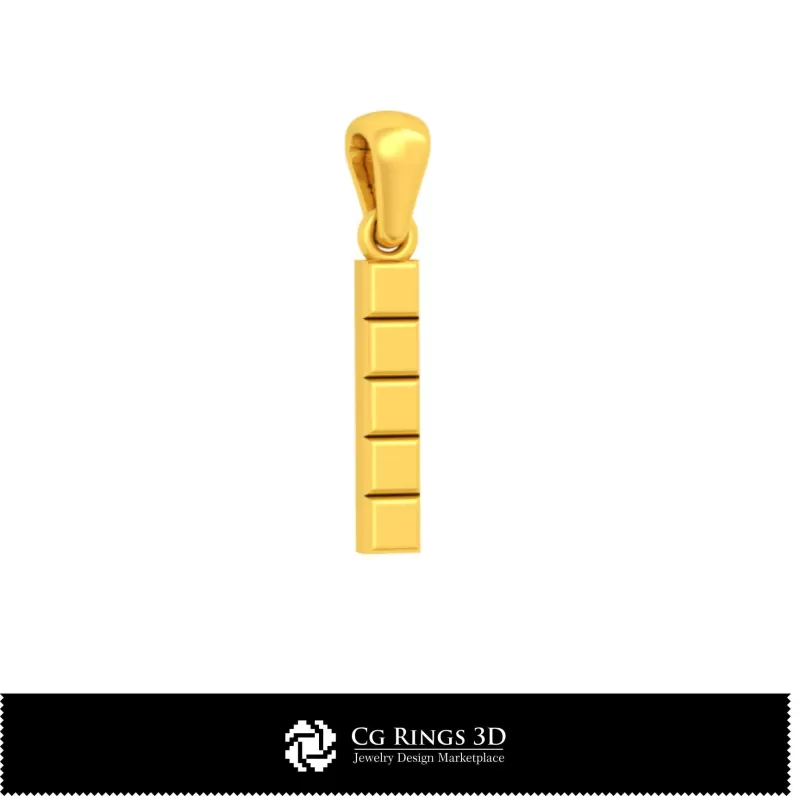 Pendentif 3D CAO avec lettre I Pendentif 3D CAO avec lettre I
