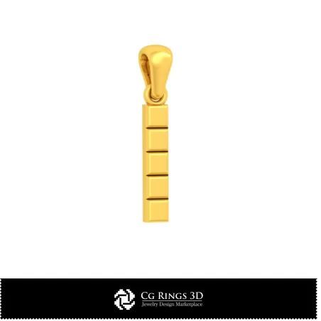 3D-CAD-Anhänger mit Buchstabe I Home, Schmuck 3D-CAD, Anhänger 3D-CAD, 3D-Buchstaben-Anhänger