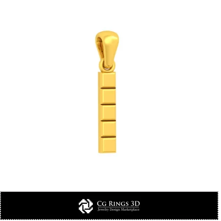 Ciondolo 3D CAD con Lettera I
