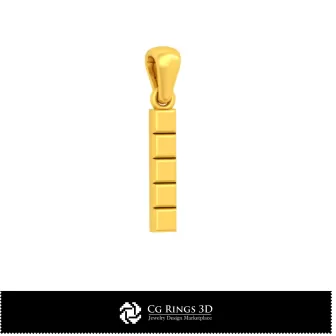 Pendentif 3D CAO avec lettre I Maison, Bijoux 3D CAO, Pendentifs 3D CAO, Pendentifs lettre 3D
