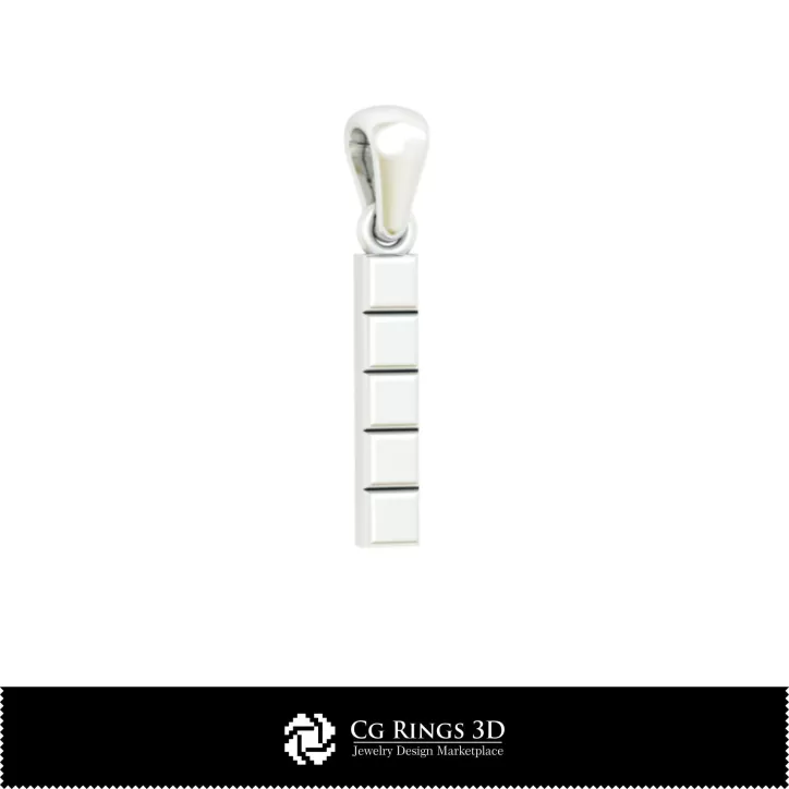 Colgante 3D CAD con letra I