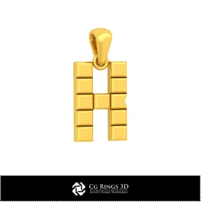 3D CAD Pendant With Letter K Home, Bijoux 3D CAO, Pendentifs 3D CAO, Pendentifs Lettre 3D