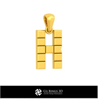 3D CAD Pendant With Letter K Home, Bijoux 3D CAO, Pendentifs 3D CAO, Pendentifs Lettre 3D