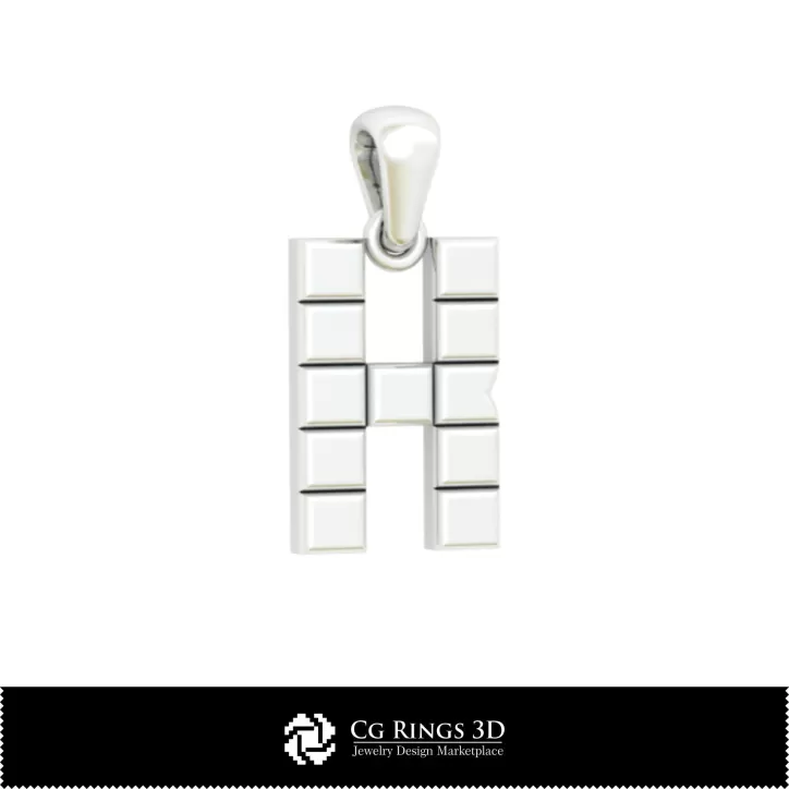 Colgante CAD 3D con la letra K