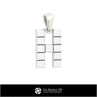 Pendentif 3D CAO Lettre K Maison, Bijoux 3D CAO, Pendentifs 3D CAO, Pendentifs Lettre 3D