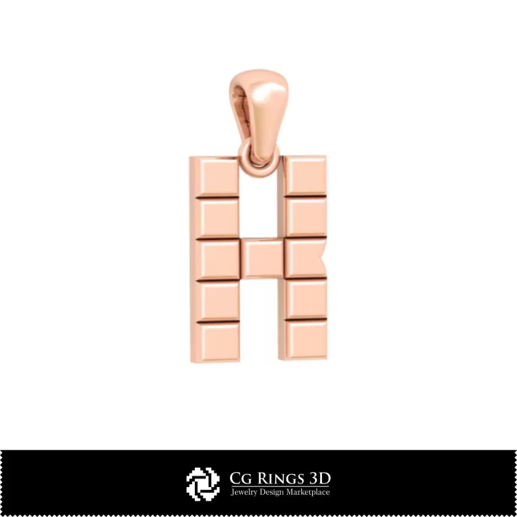 Colgante CAD 3D con la letra K