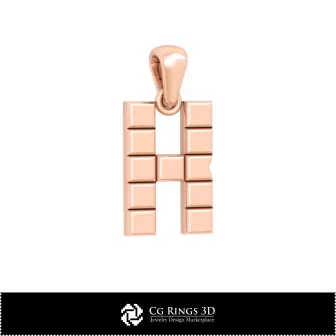 Ciondolo 3D CAD con lettera K Casa, Gioielli 3D CAD, Ciondoli 3D CAD, Ciondoli con lettera 3D