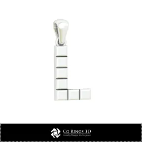 Colgante CAD 3D con letra L