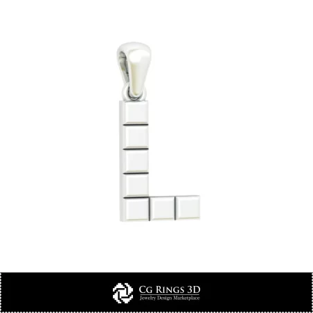 Ciondolo 3D CAD con Lettera L