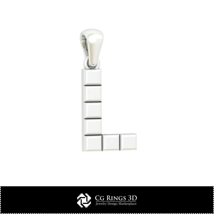 Ciondolo 3D CAD con Lettera L Ciondolo 3D CAD con Lettera L