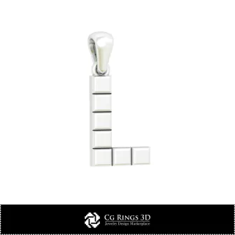 带字母L的3D CAD吊坠，家居，珠宝3D CAD，吊坠3D CAD，3D字母吊坠