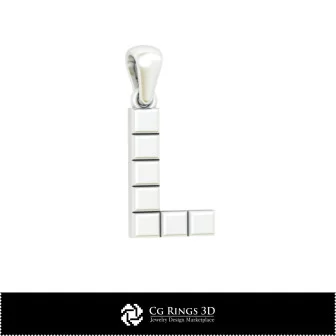 Pendentif 3D CAO avec lettre L Maison, Bijoux 3D CAO, Pendentifs 3D CAO, Pendentifs lettre 3D