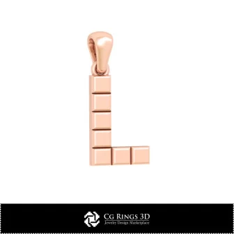 3D-CAD-Anhänger mit Buchstabe L Home, Schmuck 3D-CAD, Anhänger 3D-CAD, 3D-Buchstaben-Anhänger