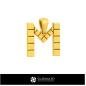 Ciondolo 3D CAD con lettera M Ciondolo 3D CAD con lettera M