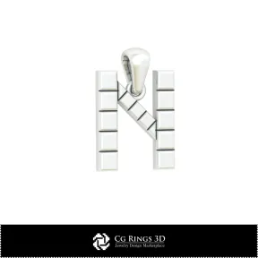 Pendentif CAD 3D avec la lettre N