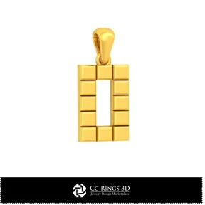 3D CAD Pendant With Letter O Home, Bijoux 3D CAO, Pendentifs 3D CAO, Pendentifs Lettre 3D