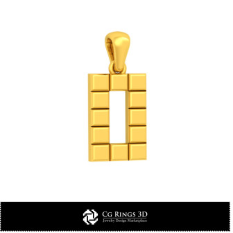 3D CAD Pendant With Letter O Home,  Jewelry 3D CAD, Pendants 3D CAD , 3D Letter Pendants
