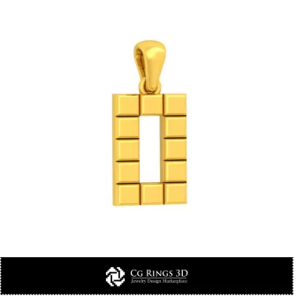 Pendentif 3D CAO avec lettre O Maison, Bijoux 3D CAO, Pendentifs 3D CAO, Pendentifs lettre 3D