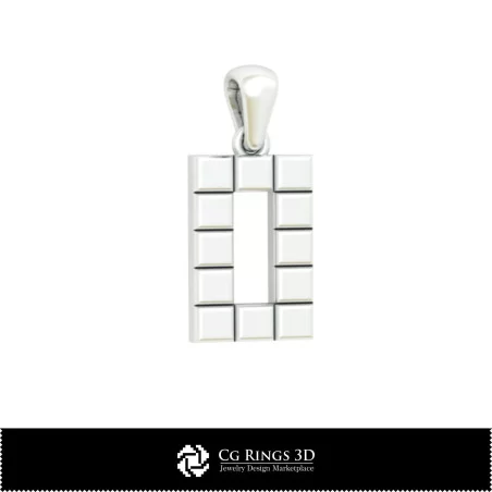 Colgante 3D CAD con la letra O