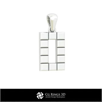 3D CAD Pendant With Letter O Home, Bijoux 3D CAO, Pendentifs 3D CAO, Pendentifs Lettre 3D