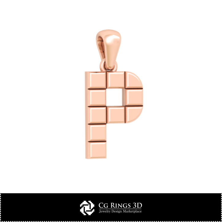 3D CAD Pendant With Letter P