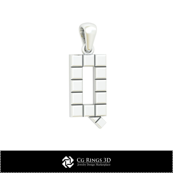 3D CAD Pendant With Letter Q