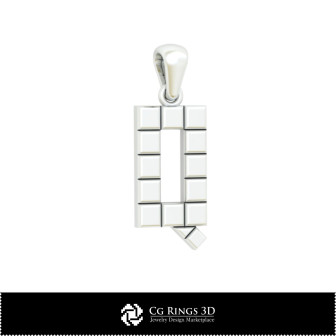 3D CAD Pendant With Letter Q Home, Bijoux 3D CAO, Pendentifs 3D CAO, Pendentifs Lettre 3D