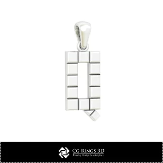 3D CAD Pendant With Letter Q Home, Jewelry 3D CAD, Pendants 3D CAD , 3D Letter Pendants