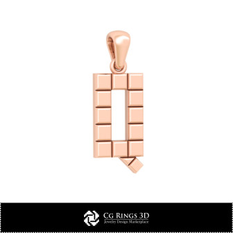 3D CAD Pendant With Letter Q Home,  Jewelry 3D CAD, Pendants 3D CAD , 3D Letter Pendants