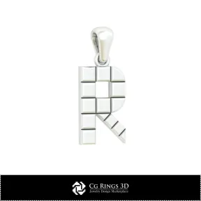 Pendentif 3D CAO avec la lettre R