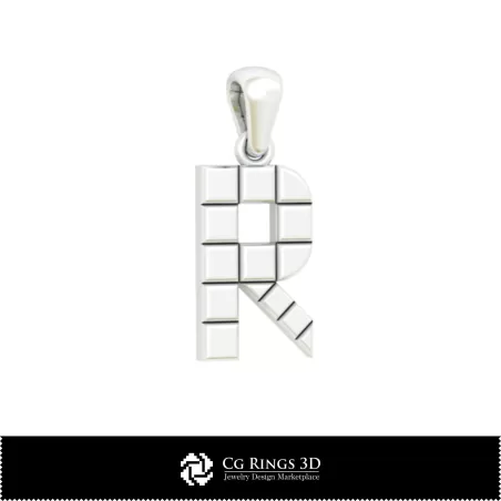 Pendentif 3D CAO avec la lettre R