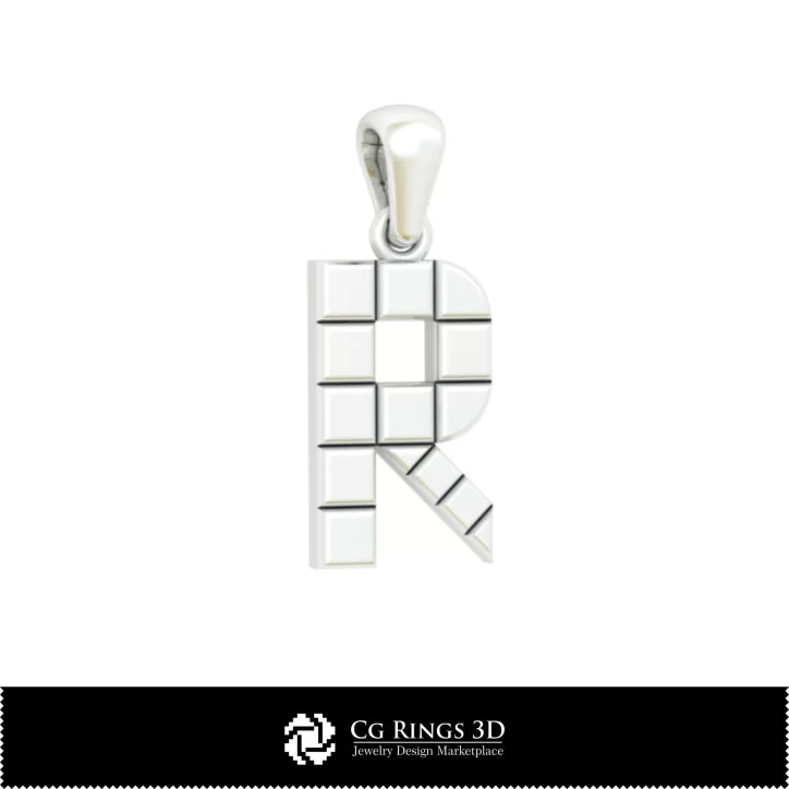 3D CAD Pendant With Letter R