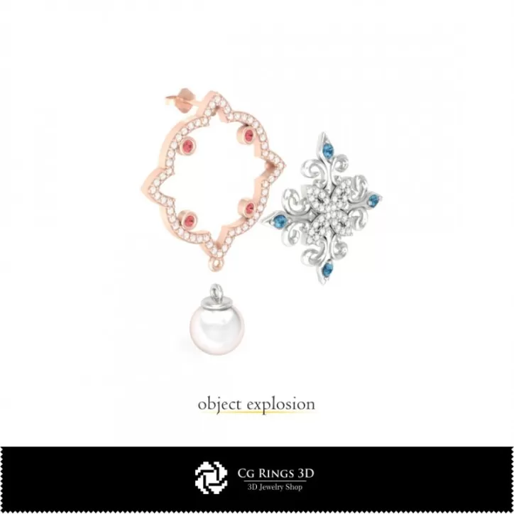 Pendientes 3D con Perlas