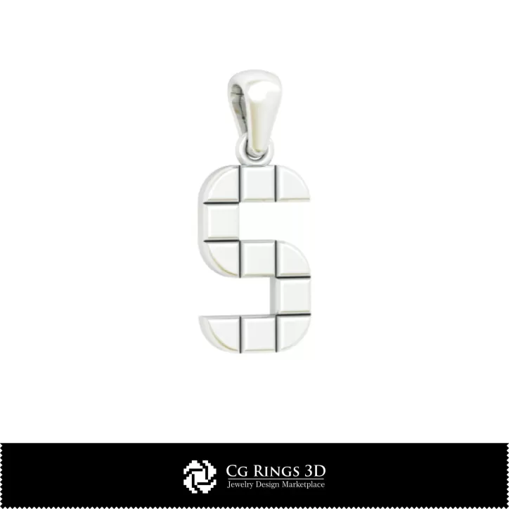 Colgante 3D CAD con letra S