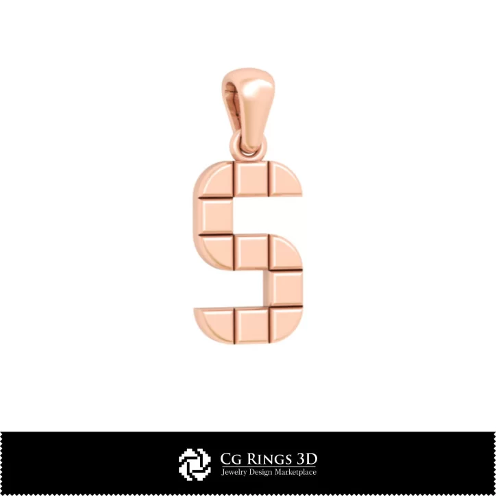 3D CAD Pendant With Letter S