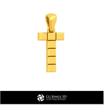 3D CAD Pendant With Letter T Home, Jewelry 3D CAD, Pendants 3D CAD , 3D Letter Pendants