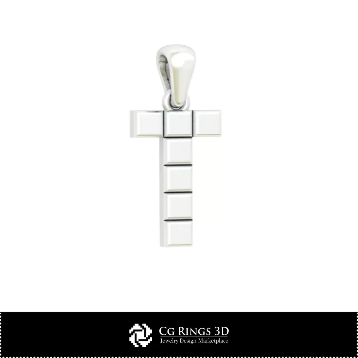 Pendentif 3D CAO avec la lettre T