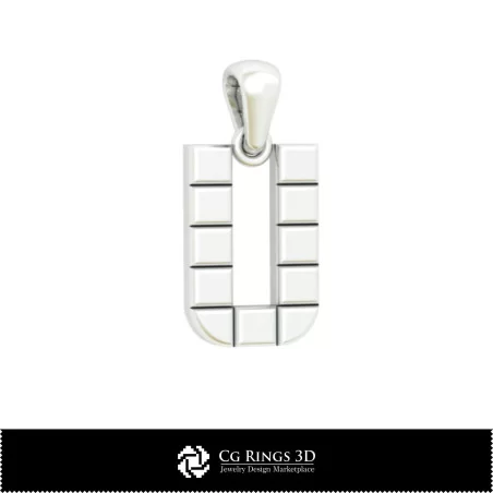 Pendentif 3D CAO avec lettre U