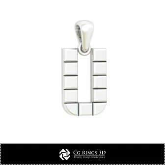 3D-CAD-Anhänger mit Buchstabe U Home, Schmuck 3D-CAD, Anhänger 3D-CAD, 3D-Buchstaben-Anhänger