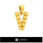 Pendentif 3D CAO avec lettre V